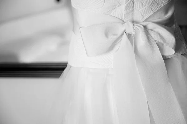 Lindo Vestido Noiva Quarto — Fotografia de Stock