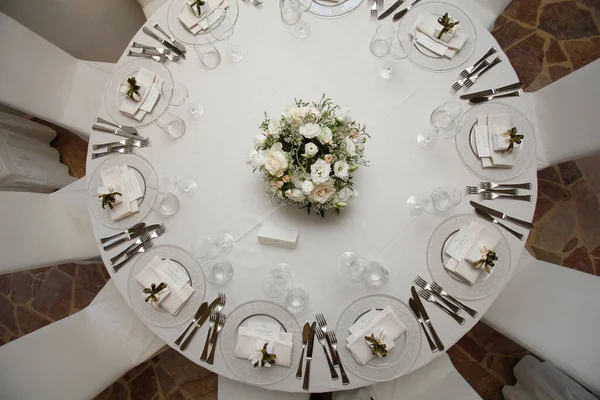 美しい結婚式のテーブルセット — ストック写真