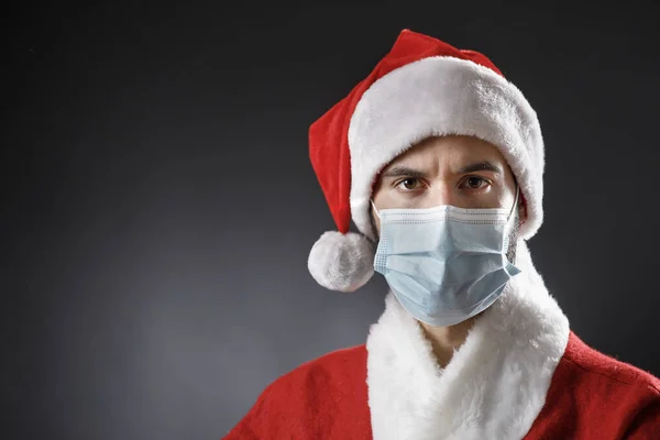 Man Santa Costume Wearing Mask — Stock Photo, Image