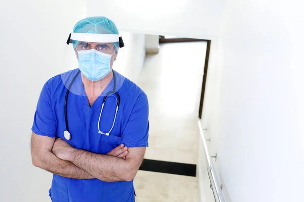 Portrait View Doctor Wearing Mask — Stock Photo, Image