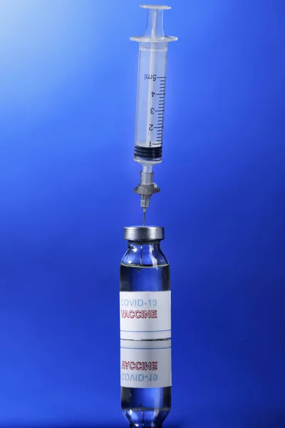 Koronavirová Lahvička Vakcíny Pozadí — Stock fotografie