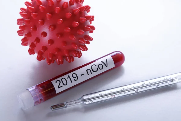 Coronavirus 2019 Concetto Ncov Con Provetta Campione Sangue Coronavirus Covid — Foto Stock