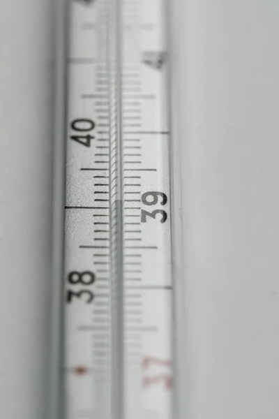 Λεπτομέρεια Θερμόμετρου Λευκό Φόντο — Φωτογραφία Αρχείου