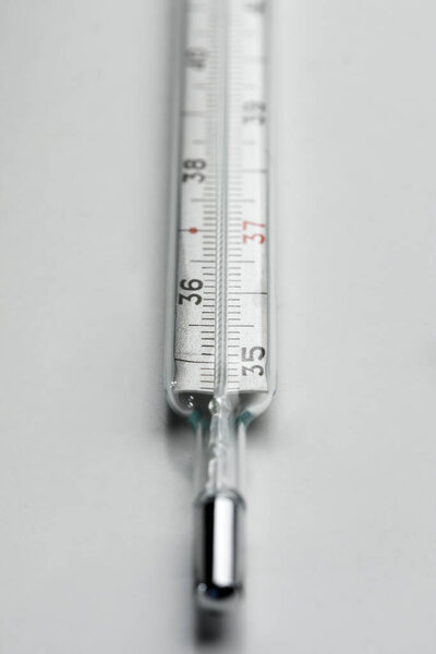 thermometer detail on white background