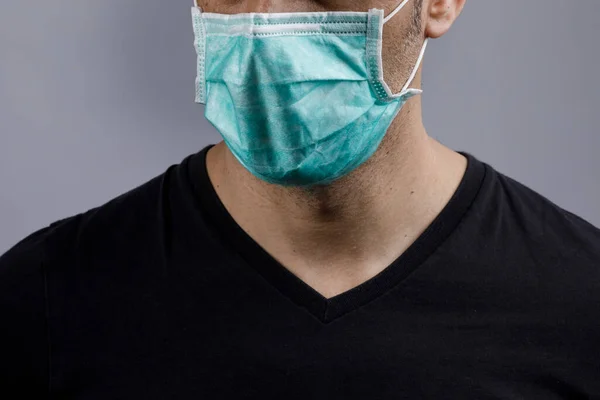 Detalj Skyddande Ansiktsmask Isolerad Vit Bakgrund — Stockfoto
