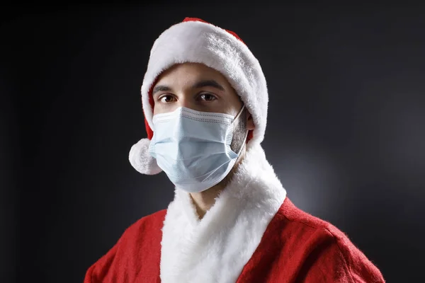 Man Santa Costume Wearing Mask — Stock Photo, Image