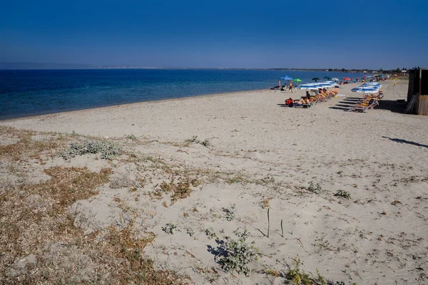 Spiaggia Sabbiosa Del Mar Mediterraneo — Foto Stock