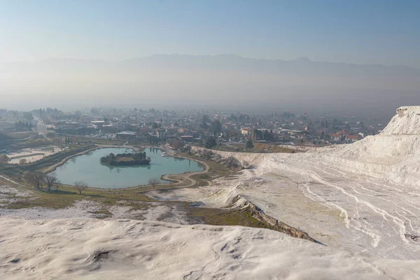 Πανοραμική Θέα Των Πισινών Pamukkale Στην Τουρκία — Φωτογραφία Αρχείου