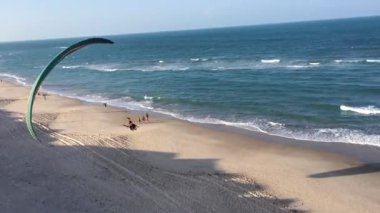 Brezilya sahilinin yukarıdan panoramik görüntüsü bir paraglider tarafından alındı
