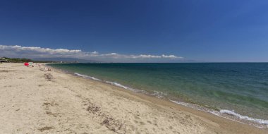 İsrail 'in kuzeyindeki güzel sahil manzarası 