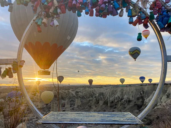 Красочный Воздушный Шар Каппадокии Рассвете — стоковое фото