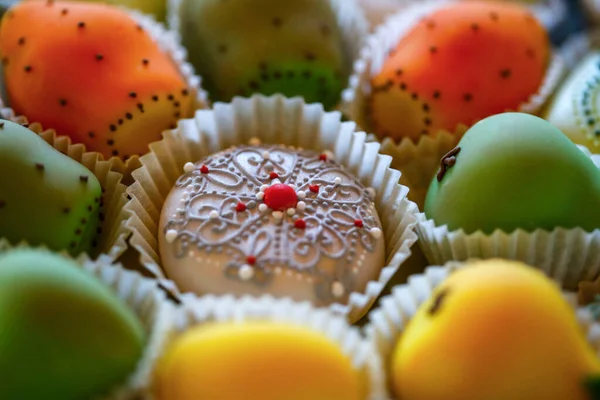 Primer Plano Deliciosas Galletas Navidad Con Chocolate —  Fotos de Stock