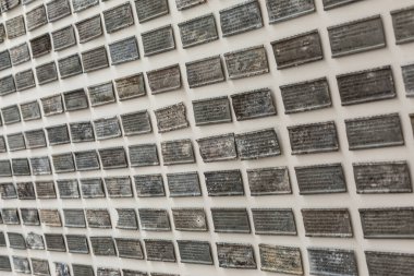 Serbariu Carbonia Kömür Müzesi, İtalya 'da madencilerin tabletleri.