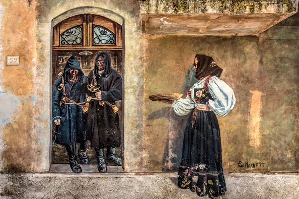 Muurschildering Orotelli Sardinië Italië — Stockfoto