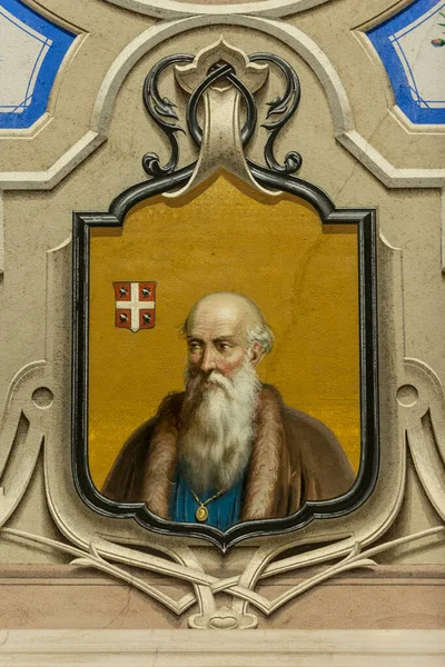 Portret Peretele Palazzo Corrias Carta Oristano — Fotografie, imagine de stoc
