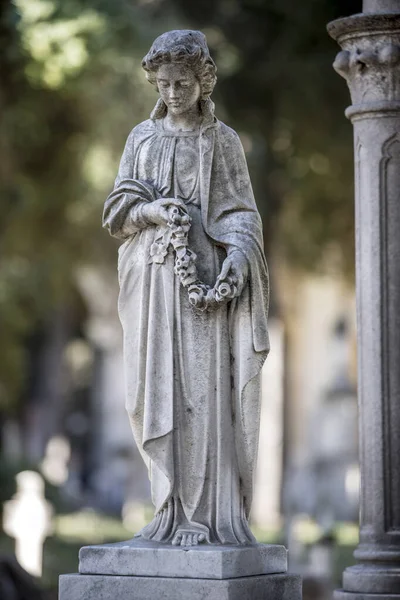 Skulptur Auf Dem Monumentalen Friedhof Von Bonaria — Stockfoto