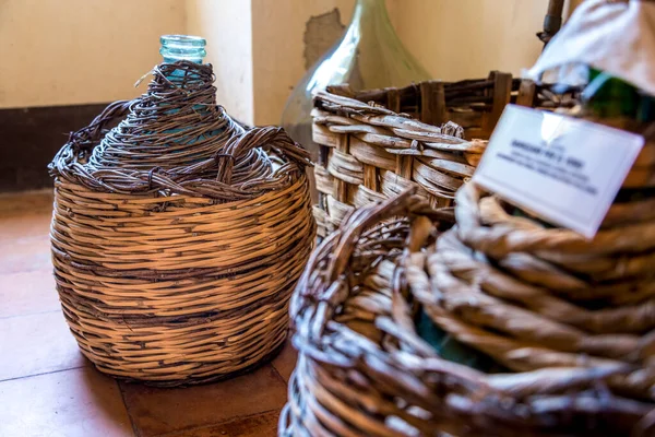 Ancient Wine Cellar Vats Wooden Baskets — Stock Photo, Image