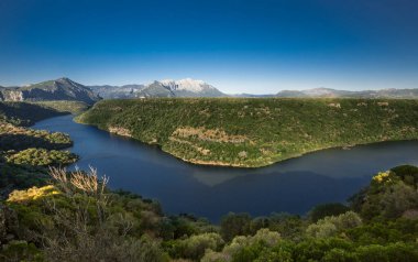 Lake Cedrino, Dorgali, Sardinia - beatiful view clipart