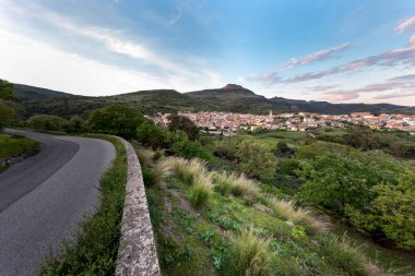 Bortigali, Sardunya, İtalya 'nın panoramik manzarası