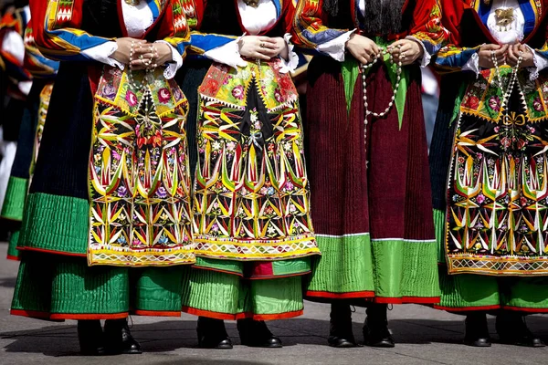 Traditionele Jurk Van Orgosolo Tijdens Een Parade Sardinië — Stockfoto