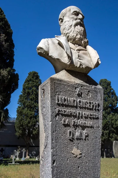 Mann Büstet Statue Auf Dem Monumentalen Friedhof Von Bonaria — Stockfoto