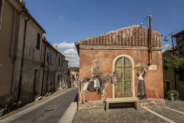 Mural Painting Bessude Sardinia Italy — Stock Photo, Image