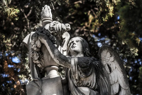 Statue Auf Dem Monumentalen Friedhof Von Bonaria — Stockfoto