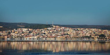 İtalya, Sant 'Antioco şehrinin güzel manzarası