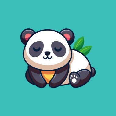 Uyuyan panda için vektör tasarımı simgesi