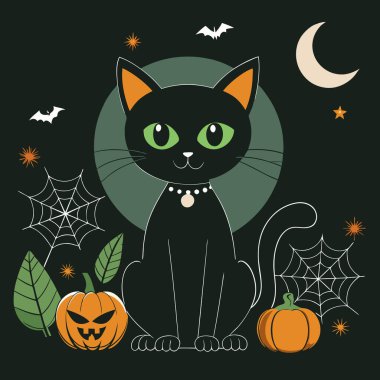 Halloween theme black cat design