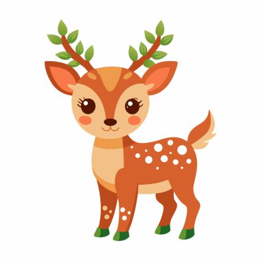 Cute deer design illustration Christmas concept clipart