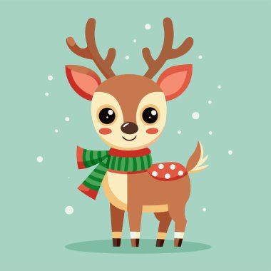 Cute deer design illustration Christmas concept clipart