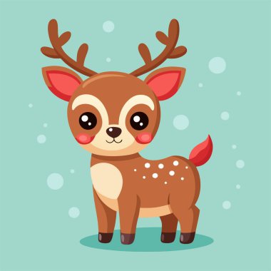 Cute deer design illustration Christmas concept clipart