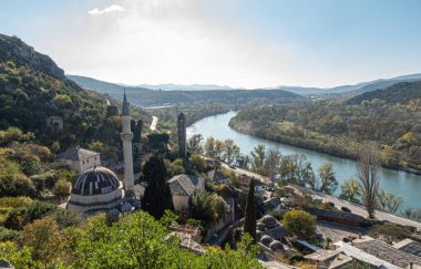 Pocitelj en güzel Bosna kasabasıdır. Osmanlı mirası. Taşlar. Yüksek kalite fotoğraf