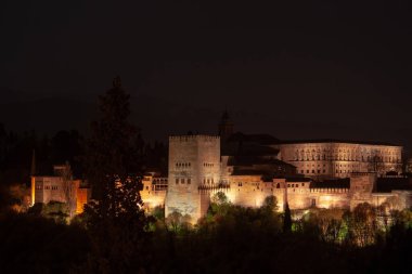 Alhambra 'nın nefes kesen ve nefes kesici gece görüntüsü büyüleyici güzelliğini vurguluyor.