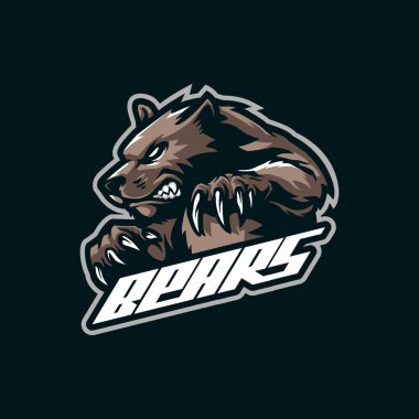 Bear mascot logo design vector with modern illustration concept style for badge, emblem and t shirt printing. Angry bear illustration for sport and esport team.