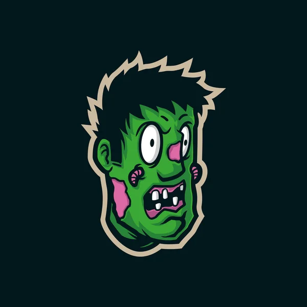 Vecteur Conception Logo Mascotte Zombie Avec Style Concept Illustration Moderne — Image vectorielle