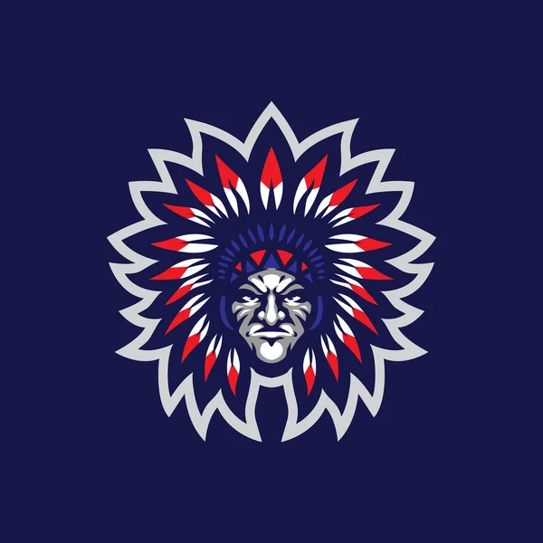 Plemię Wektor Projektu Logo Maskotki Nowoczesnym Stylu Koncepcja Ilustracji Drukowania — Wektor stockowy