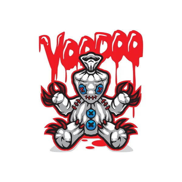 Voodoo Μασκότ Λογότυπο Σχεδιασμό Διάνυσμα Σύγχρονη Εικόνα Στυλ Έννοια Για — Διανυσματικό Αρχείο