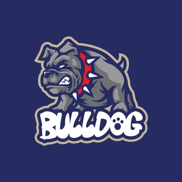 Wektor Projektu Logo Maskotki Bulldog Nowoczesnym Stylu Koncepcja Ilustracji Drukowania — Wektor stockowy