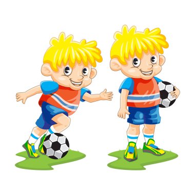 Futbolcu çocuklar vektör tasarlar. Futbolcular vektör taşıyor.