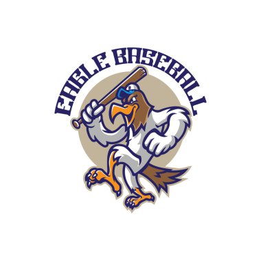 Kartal maskotu logosu modern illüstrasyon tarzı rozet, amblem ve t-shirt baskısı. Kartal Beyzbol illüstrasyonu.
