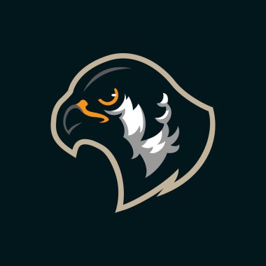 Falcon maskot logosu tasarım vektörü. Falcon spor takımı için baş illüstrasyon.