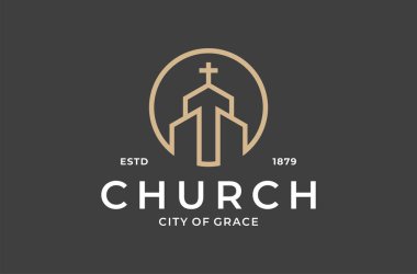 kilise logosu premium vektörü oluşturuluyor