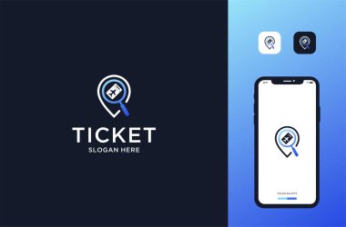 bilet acentesi logo tasarımı premium vektörü