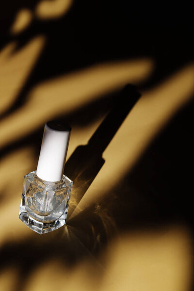 protective nail polish in summer, in shadows background