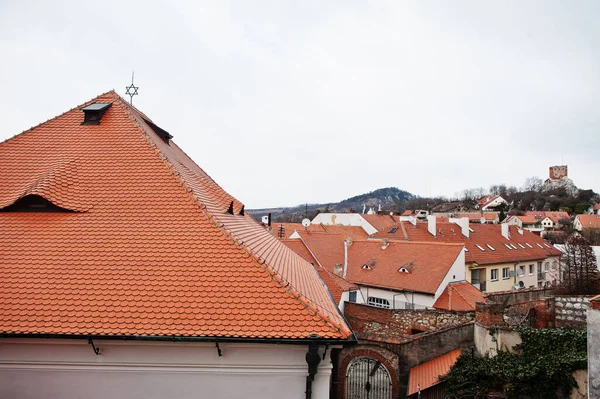 Mikulov Stadt Südmähren Tschechien Blick Auf Rote Dachziegel Herbst — Stockfoto