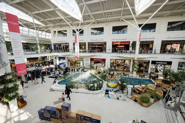 stock image Lviv, Ukraine - October 09, 2022: Interior of shopping mall Victoria Gardens galeria.