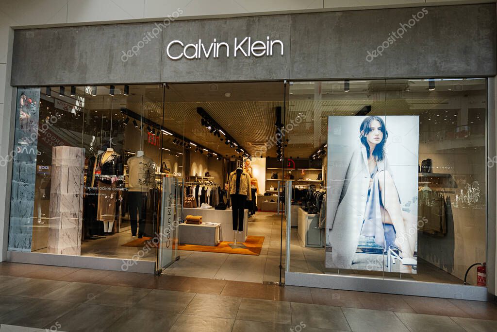 Lviv, Ukraine - October 09, 2022: Calvin Klein store in shopping mall galeria.