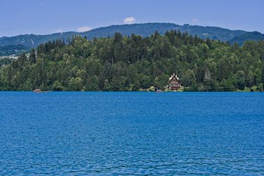 Slovenya 'daki güzel Bled Gölü manzarası.